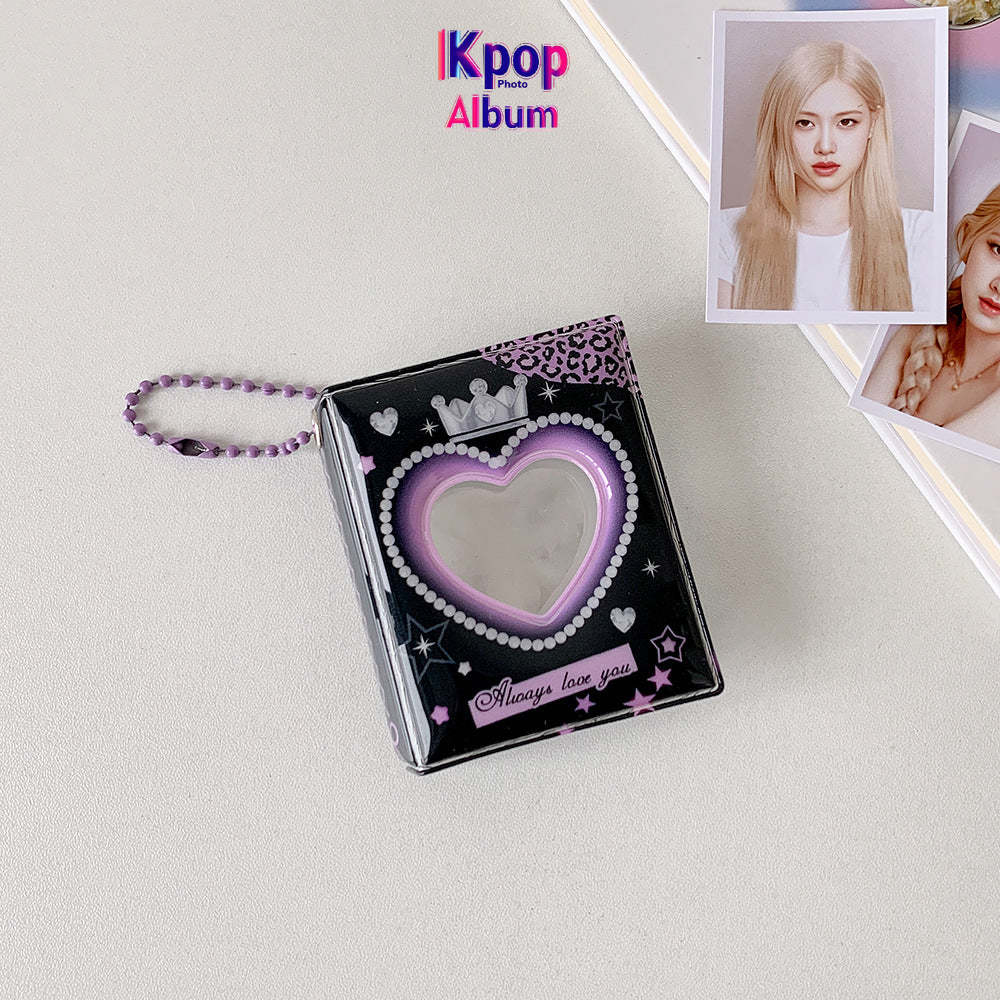 2-Inch cartoon big head sticker mini album, star chasing girl ID photo, palace grid card album, love hollow storage album