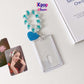 Summer transparent acrylic hard card cover, love keychain pendant card bag, girl Polaroid 3-inch star chasing card cover