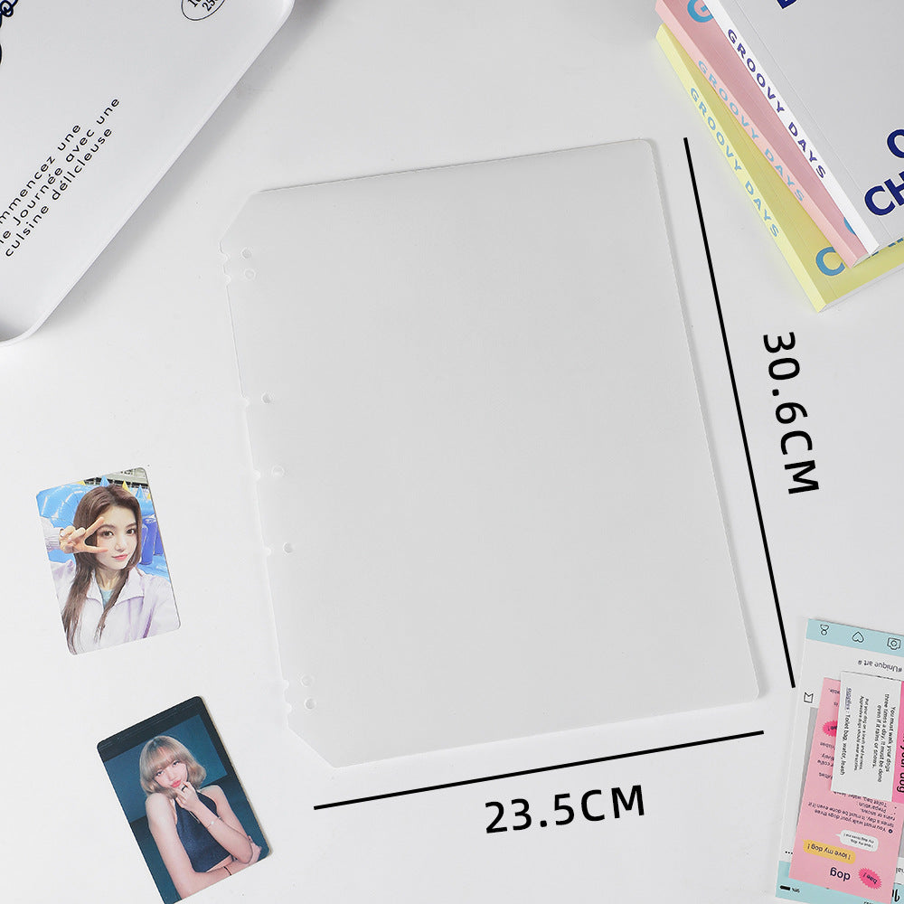 Korean A4 frosted loose-leaf photo album with 25 Premium Photocard Sleeves 9 grid Polaroid storage book Student girls three inch star card book
