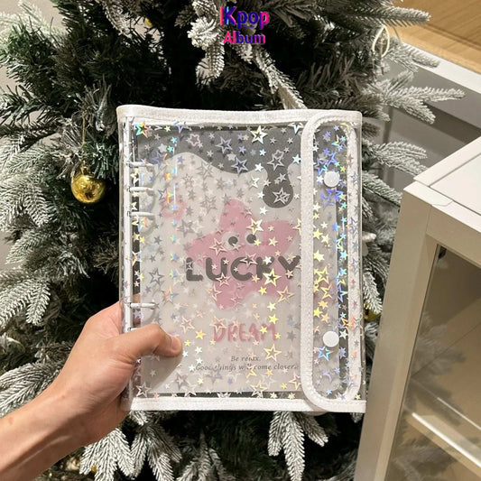 Kawaii A5 Button Binder Photocard Holder Kpop Idol Photo Album Collect Book School Stationery Álbumes Para Fotos 포토카드 바인더