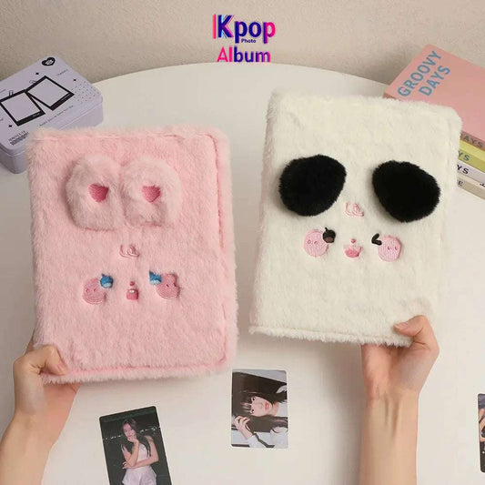 A5 Binder Photocard Holder Cute Plush Photo Album Kpop Idol Photocards Collect Book Student School Notebook Stationery