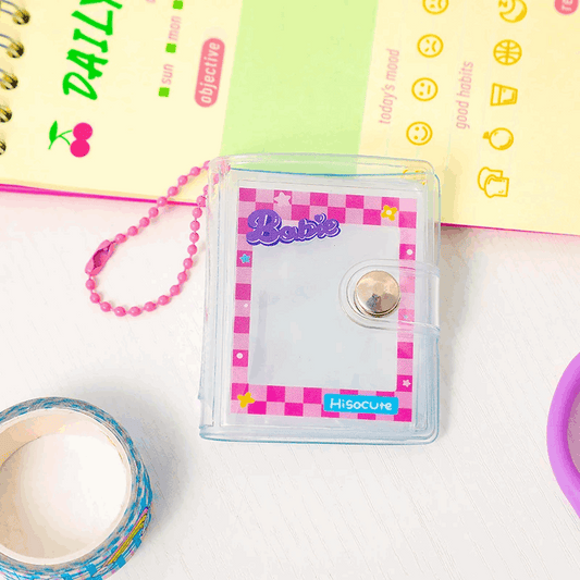 2 Inch 16 Pockets Small Photo Album Mini Photos Collect Book Photocard Holder With Keychain DIY PVC Portable Pocket Album A6