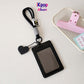 Korean version vertical double card position lanyard card cover girl solid color three-inch Polaroid star chasing card cover meal card campus card bag