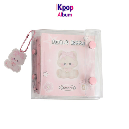 3 Ring Binder Mini Binder Loose-leaf Book +10 Inner Pages Photo Sleeves Small Binder