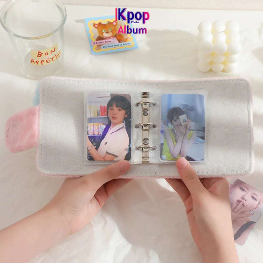 Plush 3inches Binder Photocard Holder Kpop Idol Photo Album Cute Photocards Album Collect Book Para Fotografias 포토카드 포장용품