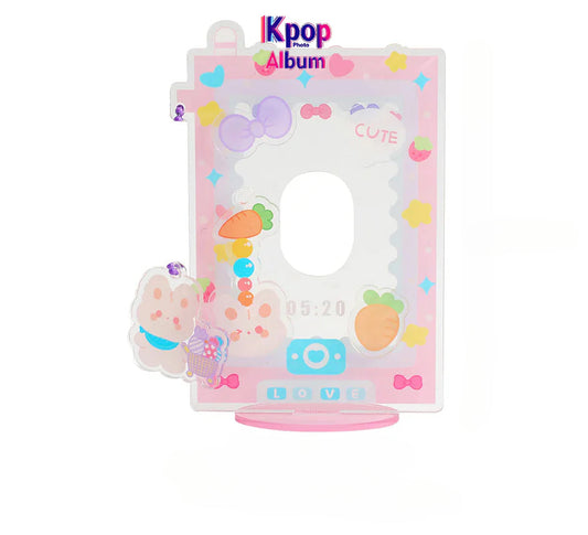 New ins wind acrylic standing brand sweet girl small card display card brick star love bean desktop display photo frame