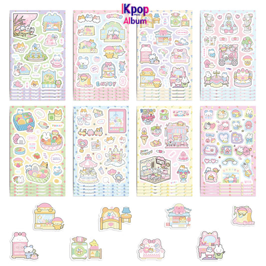 8 Cartoons Spring Travel Graffiti Collage Decorative DIY Mobile Phone Case Tablet Skateboard Waterproof Non-Infringement Sticker