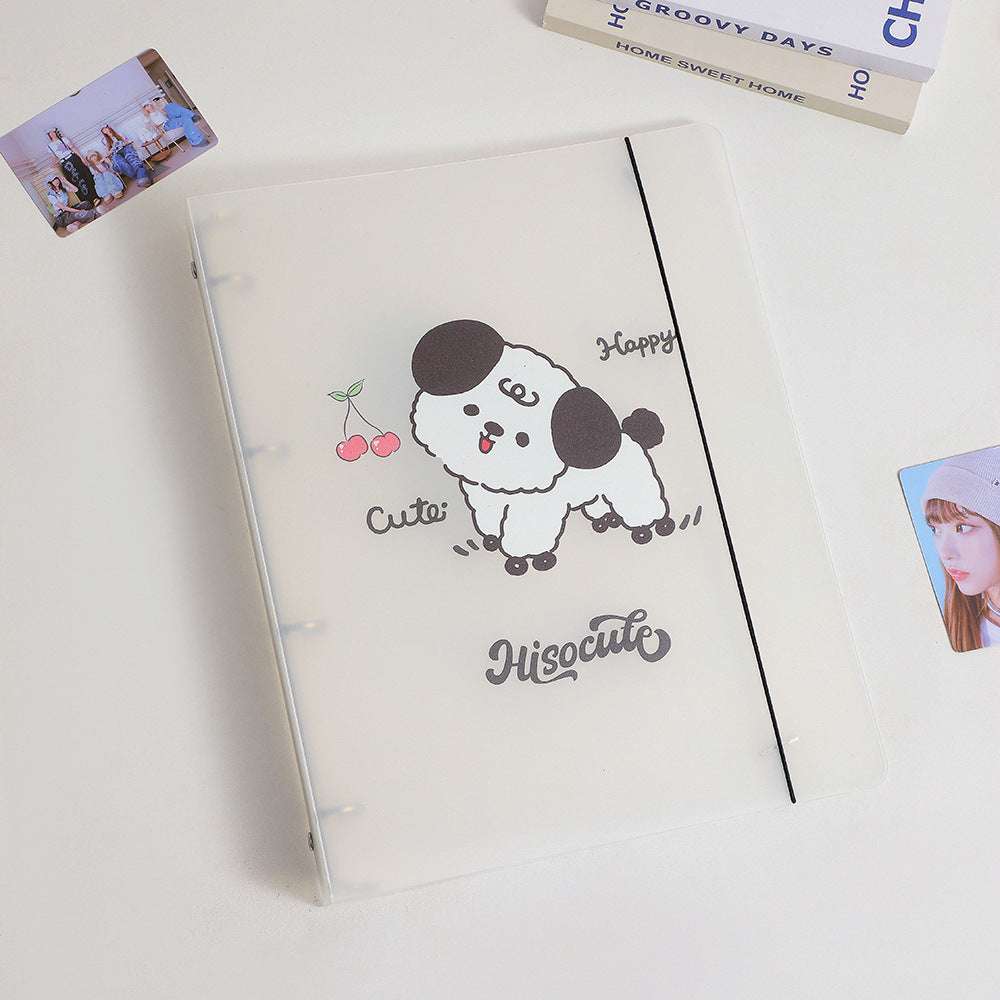 Korean A4 frosted loose-leaf photo album with 25 Premium Photocard Sleeves 9 grid Polaroid storage book Student girls three inch star card book