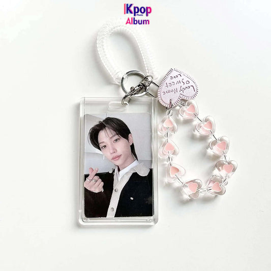 Crystal Butterfly 3inch Kpop Photocard Holder Photo Display Album Credit ID Card Bus Card Cover Keychains Protective Case