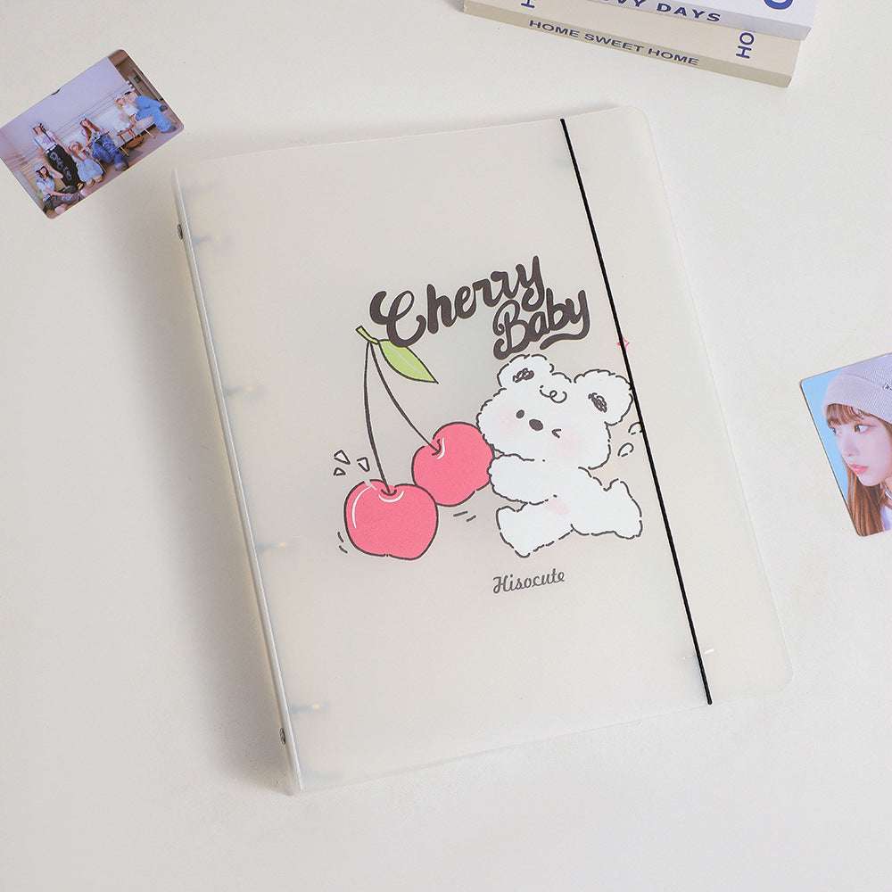 Korean A4 frosted loose-leaf photo album with 25 Premium Photocard Sleeves 9 grid Polaroid storage book Student girls three inch star card book