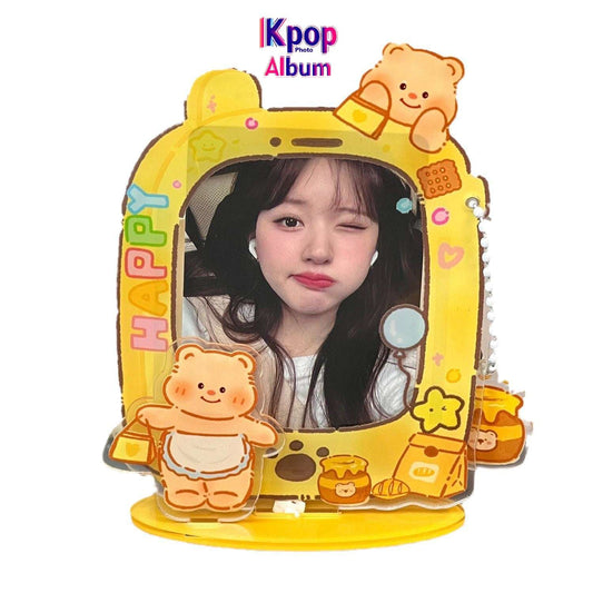 Butter bear small card, acrylic photo frame Polaroid photo, Idol universal three-inch display card