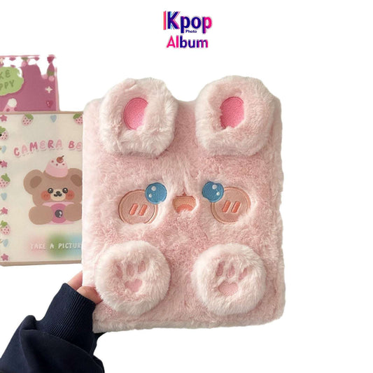 Plush loose-leaf photo album A5 card small card storage book one square four square loose-leaf card book