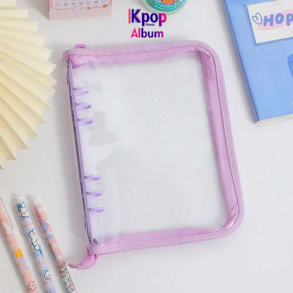 A5 Zipper Binder Photocard Holder Kpop Idol Photo Album DIY Journal Dairy Picture Collect Book School Stationery Supplies