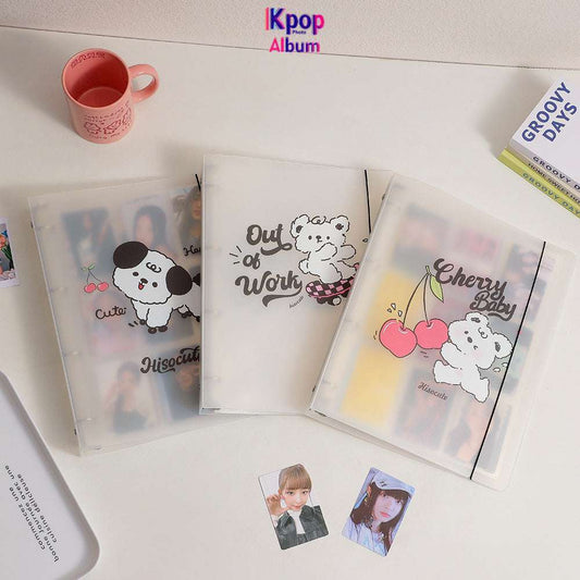 A4 loose-leaf photo album with 25 Premium Photocard Sleeves card collection binder