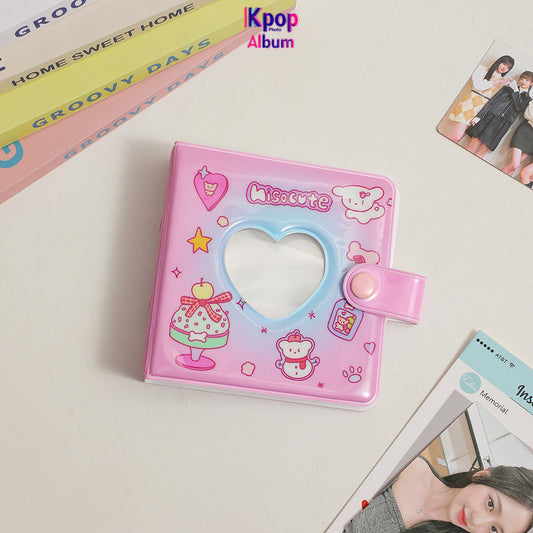 ins style cartoon PVC three-hole loose-leaf photo album Korean girl star chasing album card storage album Student small card album