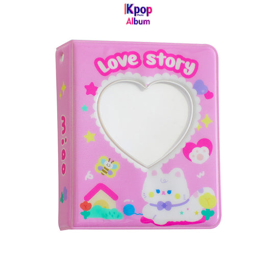 Mini cartoon animal 3 inch small card album with 10 inner pages, album book, Polaroid album girl star photo storage album