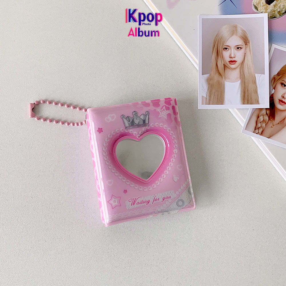 2-Inch cartoon big head sticker mini album, star chasing girl ID photo, palace grid card album, love hollow storage album