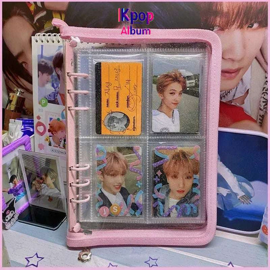 A5 Zipper Binder Photocard Holder Kpop Idol Photo Album DIY Journal Dairy Picture Collect Book School Stationery Supplies