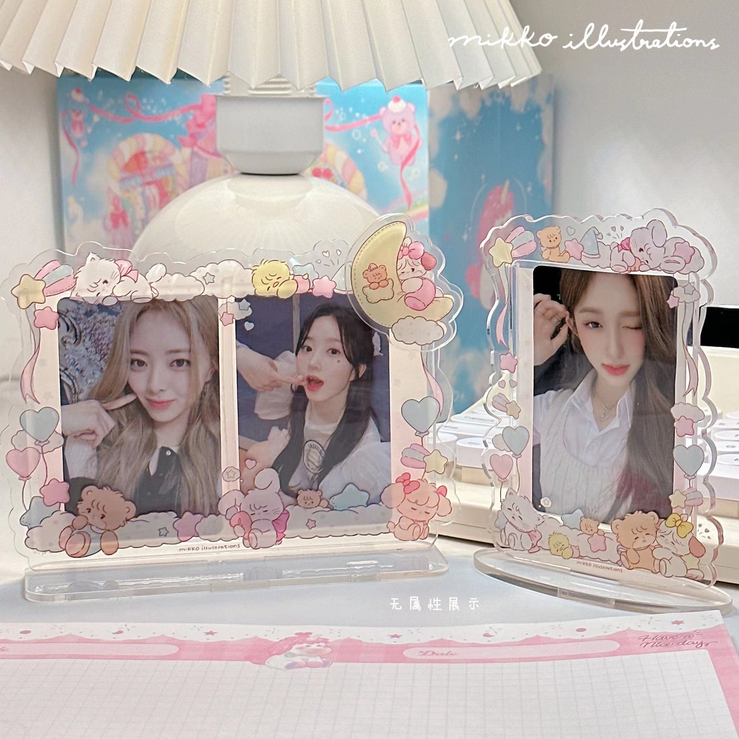 Cat card acrylic photo frame Polaroid photo Idol universal three-inch double card position card card