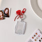 Transparent acrylic love bow keychain pendant can be placed, ID photo, big head sticker, photo frame, star chasing pendant, female.