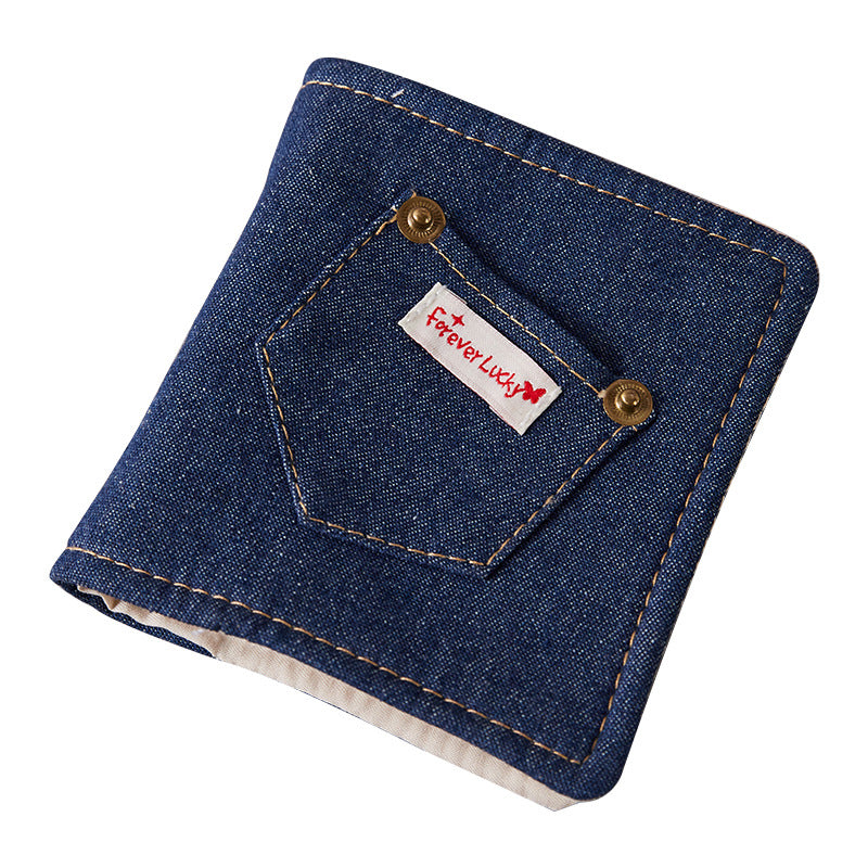1 Gongge denim card album, retro mini 3-inch Polaroid fabric album, star chasing, idou small card loose-leaf storage album