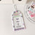 Student cartoon graffiti animal PVC hollow transparent three-inch card cover girl star chasing small card display pendant card bag