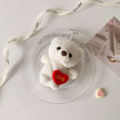 Cartoon love bear plush keychain pendant student doll schoolbag pendant plush doll jewelry female