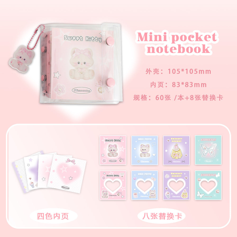 3 Ring Binder Mini Binder Loose-leaf Book +10 Inner Pages Photo Sleeves Small Binder