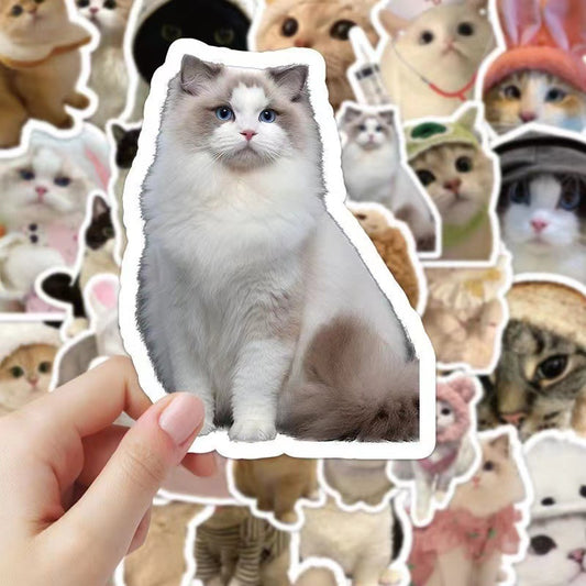 60 cute stickers ins wind trend cat emoji stickers simulated hand account stickers waterproof stickers