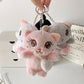 2025 new cartoon backpack cat plush doll pendant student schoolbag decoration cartoon keychain doll girl