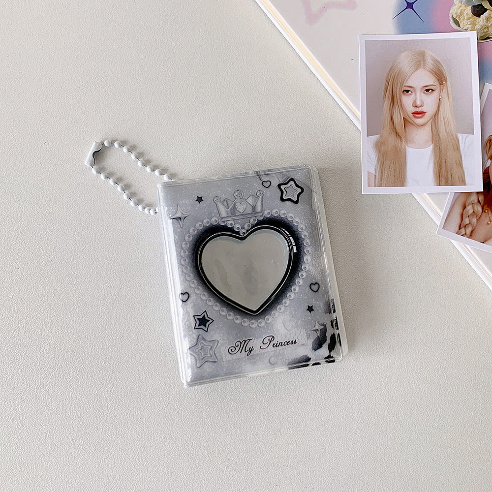 2-Inch cartoon big head sticker mini album, star chasing girl ID photo, palace grid card album, love hollow storage album