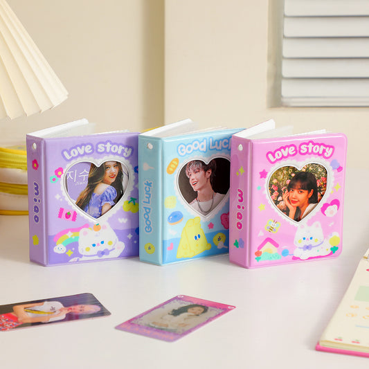 Mini cartoon animal 3 inch small card album with 10 inner pages, album book, Polaroid album girl star photo storage album