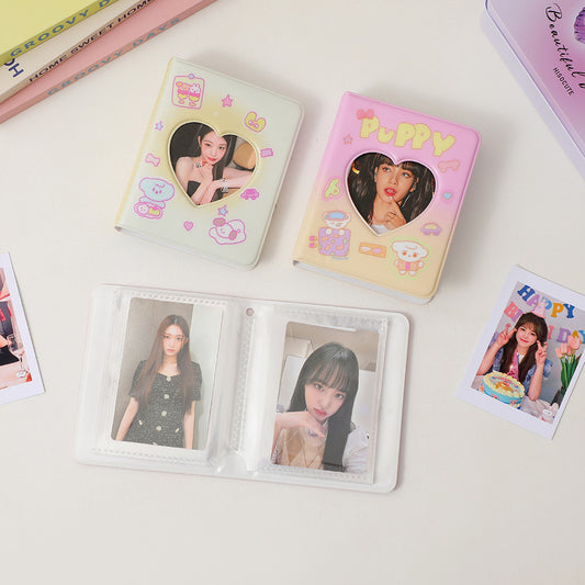PVC Mini Three Inch Album +10 Inner Pages Per Grid Girl Album Card Storage Album Ins Star Peripheral Polaroid Small Card Album