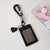 Korean version vertical double card position lanyard card cover girl solid color three-inch Polaroid star chasing card cover meal card campus card bag