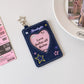 ins style student denim love hollow 3 inch star chasing small card cover girl campus card subway card pendant card bag