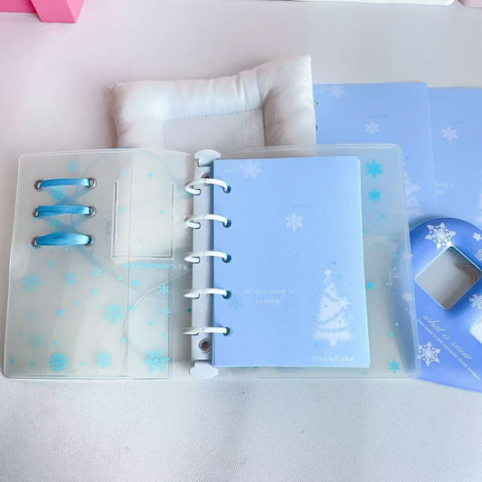 M5 transparent snowflake strap loose-leaf handbook student DIY portable excerpt clock in diary