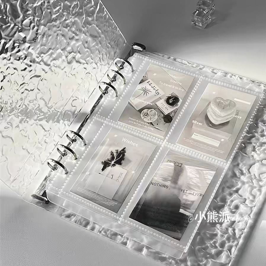 Transparent Crystal Corrugated Card Album A5 Loose-leaf Sigong Grid Three Inch Idol Polaroid Star Chasing Small Card Album Storage Album