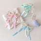 ins Korean version streamer bow bead chain pendant student star chasing card cover pendant ballet style keychain pendant female