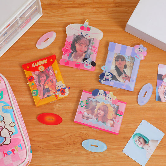 Homemade star chasing girl acrylic desktop table cartoon transparent photo frame student star small card display stand