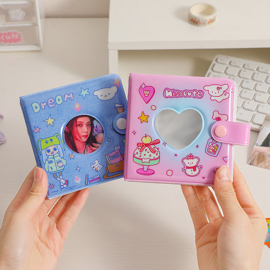 ins style cartoon PVC three-hole loose-leaf photo album Korean girl star chasing album card storage album Student small card album