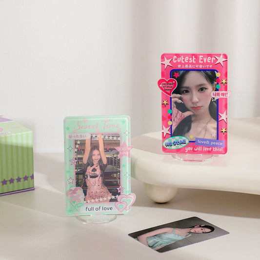Hisocute Student Dormitory Desk Three-inch Photo Frame Polaroid Small Card Chasing Star Standing Brand Ornament Girl Set Table