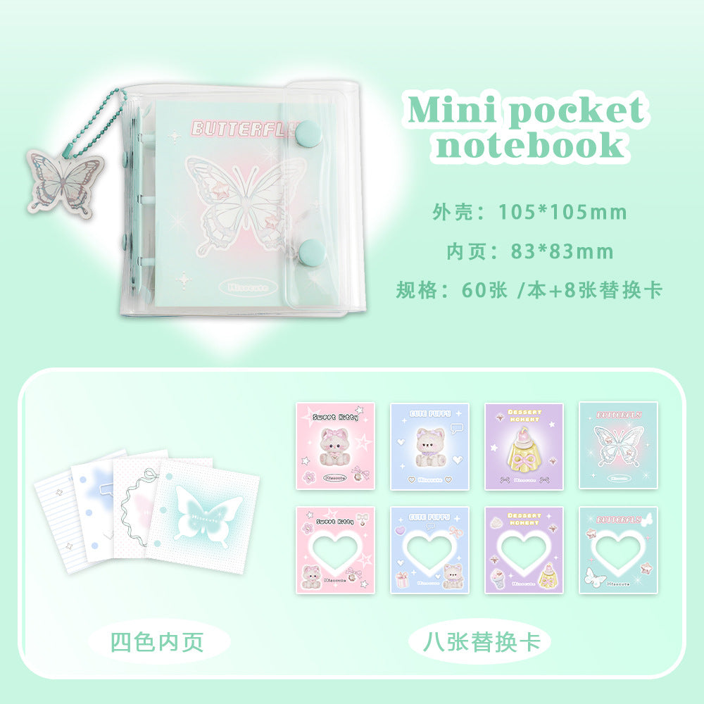 3 Ring Binder Mini Binder Loose-leaf Book +10 Inner Pages Photo Sleeves Small Binder