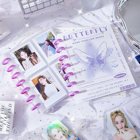 7 Ring A5 Binder Butterfly with 20 Sheets Card Sleeves