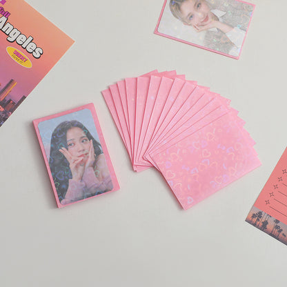 20 silk laser love double-layer card film girl album card protective cover star peripheral Polaroid small card cover