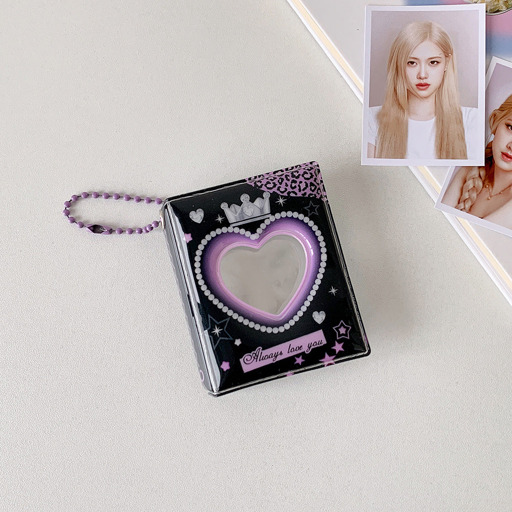 2-Inch cartoon big head sticker mini album, star chasing girl ID photo, palace grid card album, love hollow storage album