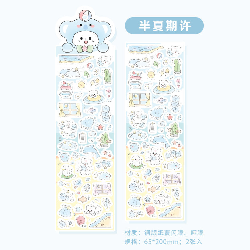 bear series stickers cute cartoon goo ka diy decorative stickers girl hand account stickers wholesale