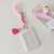 Korean version vertical double card position lanyard card cover girl solid color three-inch Polaroid star chasing card cover meal card campus card bag