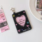 ins style student denim love hollow 3 inch star chasing small card cover girl campus card subway card pendant card bag