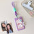 Candy color sliding cover 3 inch card cover, student lanyard, bus card, subway card, card bag, student star chasing display, small card cover.