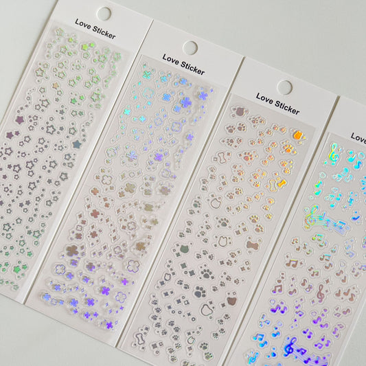 Korean ins same colorful hot silver basic sticker PVC hot silver decorative sticker ka DIY material sticker